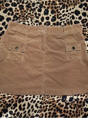 Vintage Y2K Exact Change! Tan Corduroy Skirt